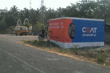 Ceat Tyres Wall Painting Advertisement
